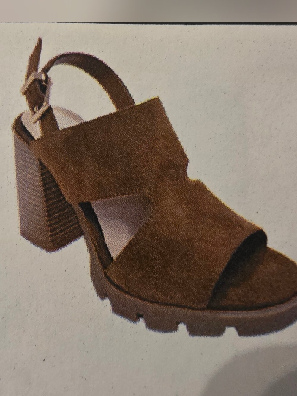 a.n.a Daly COGNAC Brown Suede Open-Toe Block Heel Sandals